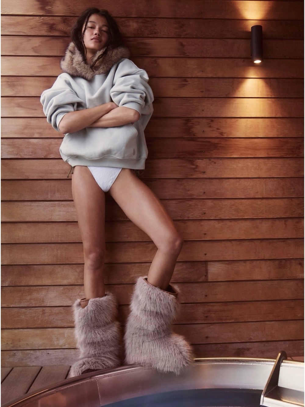 Free People Wild Thing Faux Fur Mid Boots Size 8